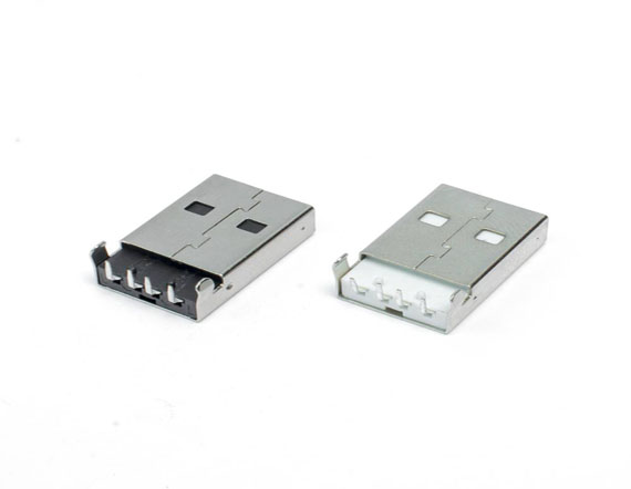 USB-AM90°沉板白胶连接器