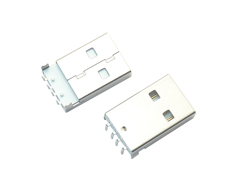 USB-AM-4P90°白铁连接器