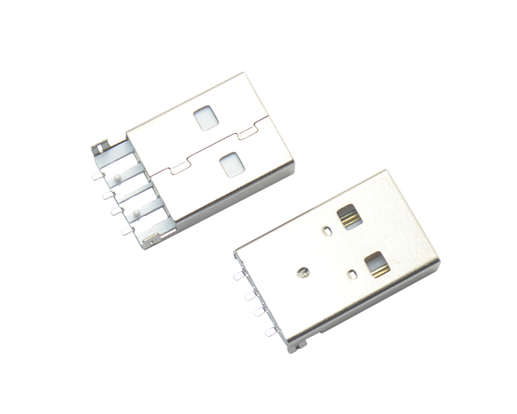 USB-AM-4P沉板SMT白铁连接器
