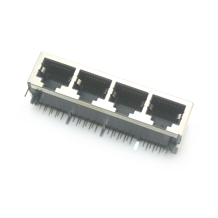 10P8C-1x4RJ45弯插连接器