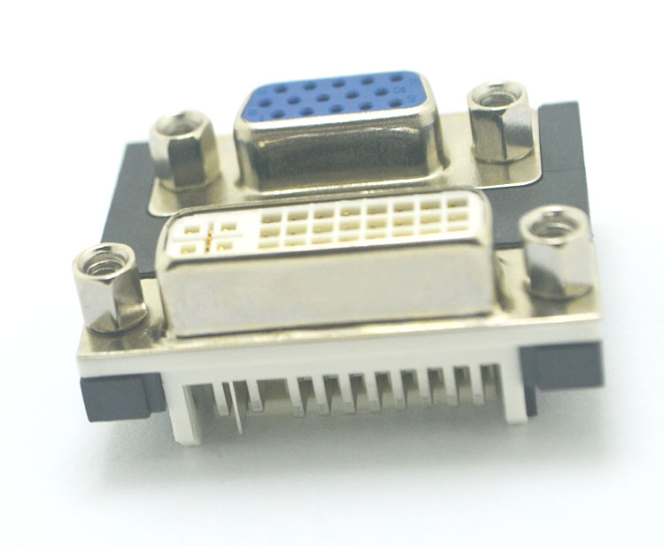 DVI 24P+5对母间距19.05锁4.8螺丝连接器